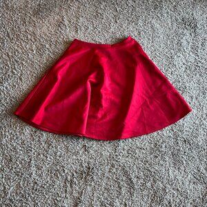 Red Womens Skater Skirt, A Line Flared Skirt
